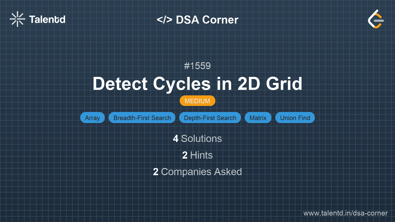 Problem visualization for Detect Cycles in 2D Grid
