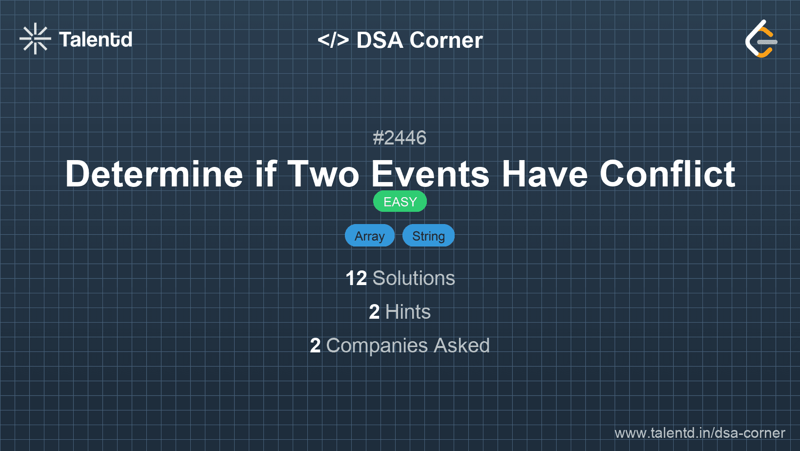 Problem visualization for Determine if Two Events Have Conflict