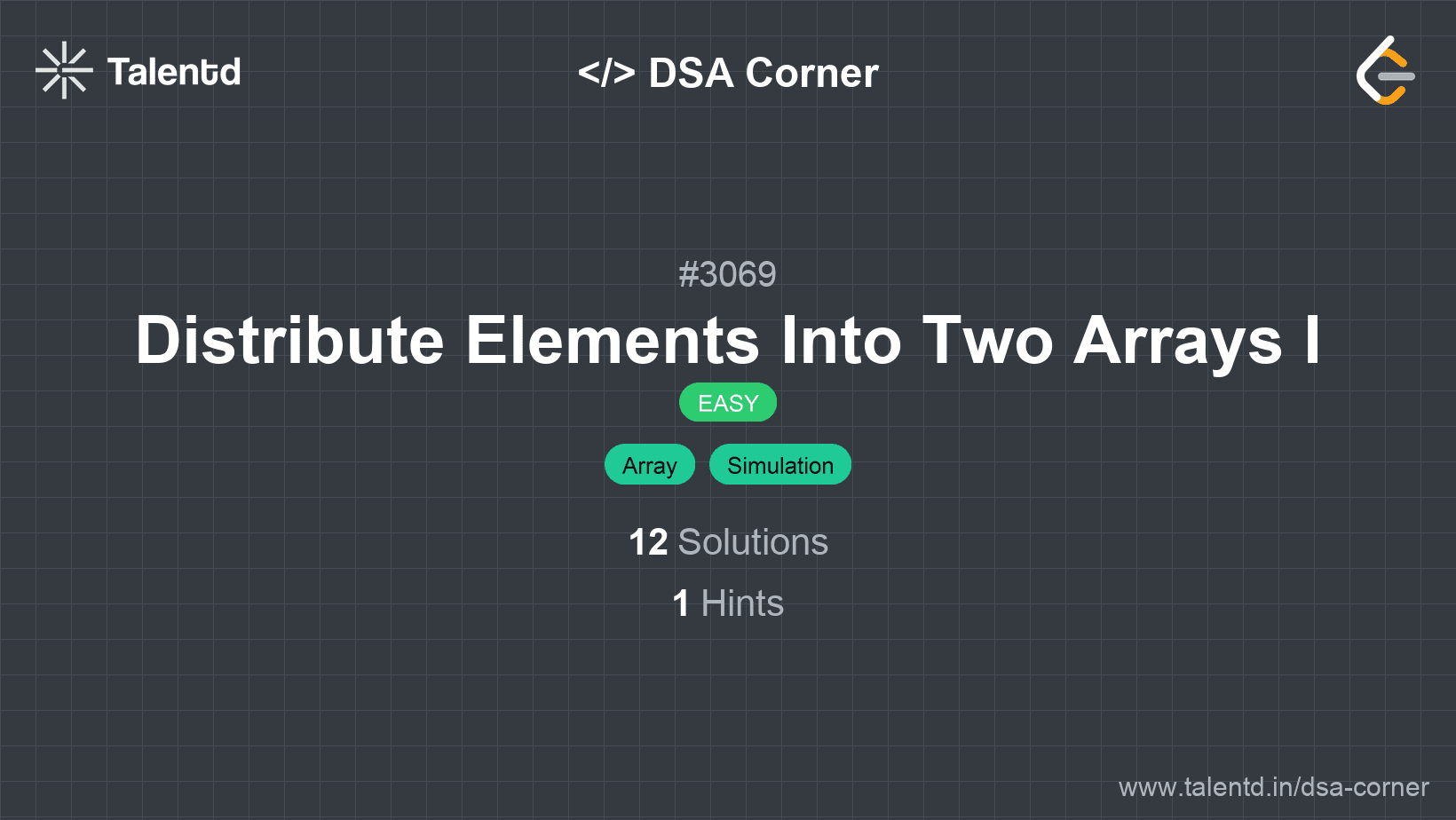 Problem visualization for Distribute Elements Into Two Arrays I
