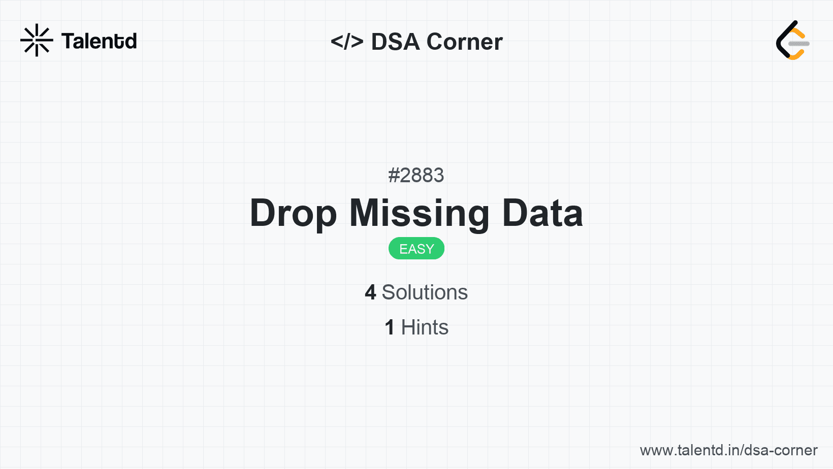 Problem visualization for Drop Missing Data