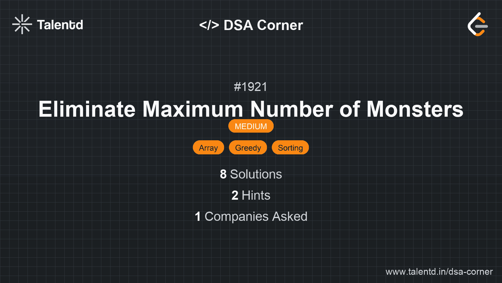 Problem visualization for Eliminate Maximum Number of Monsters
