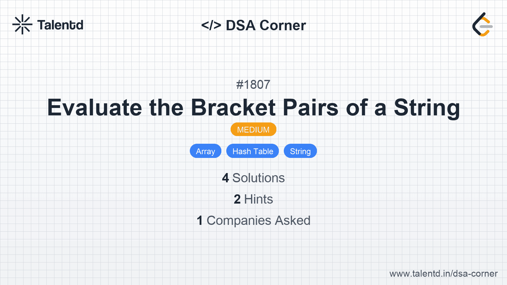 Problem visualization for Evaluate the Bracket Pairs of a String