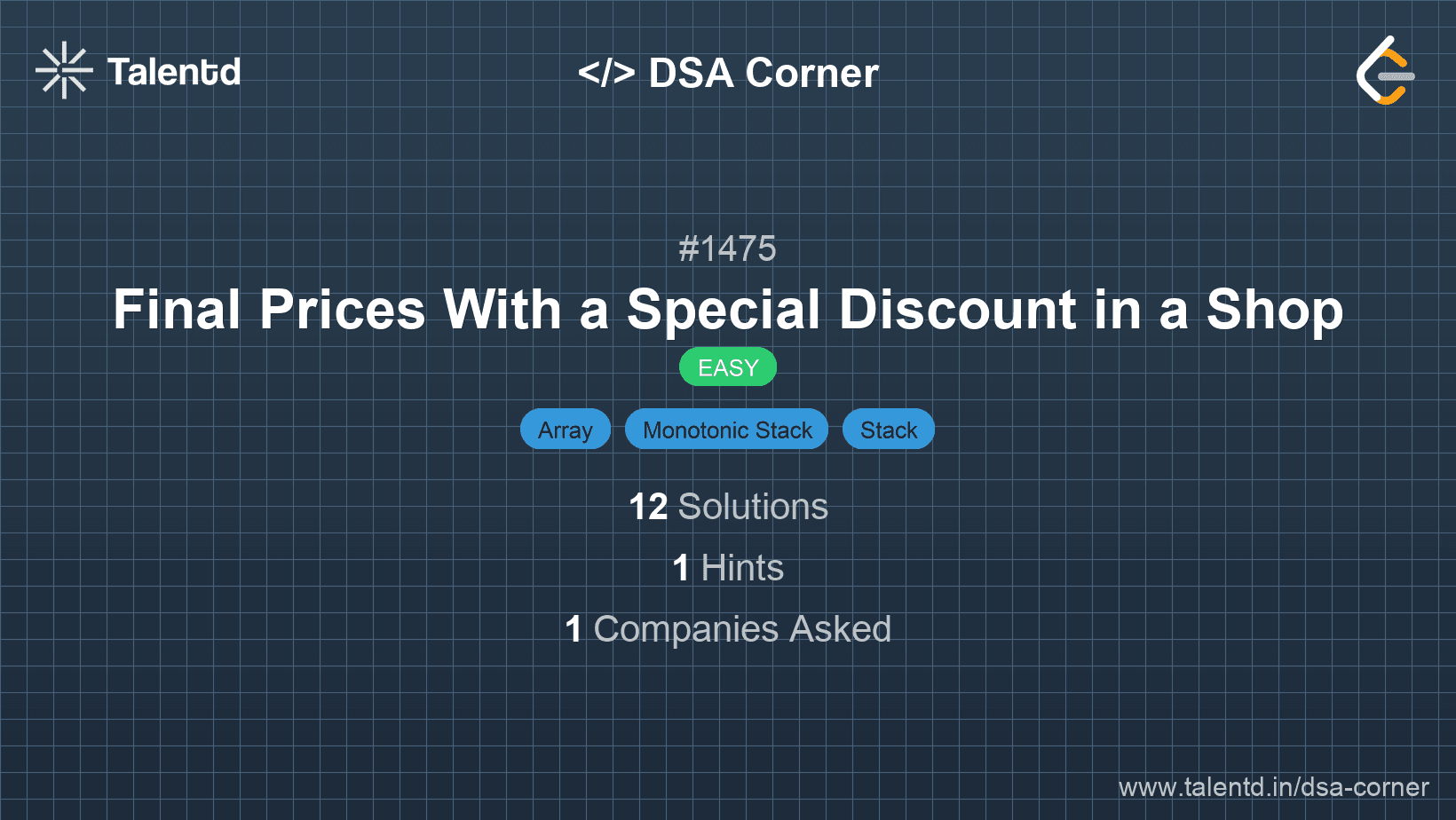 Problem visualization for Final Prices With a Special Discount in a Shop