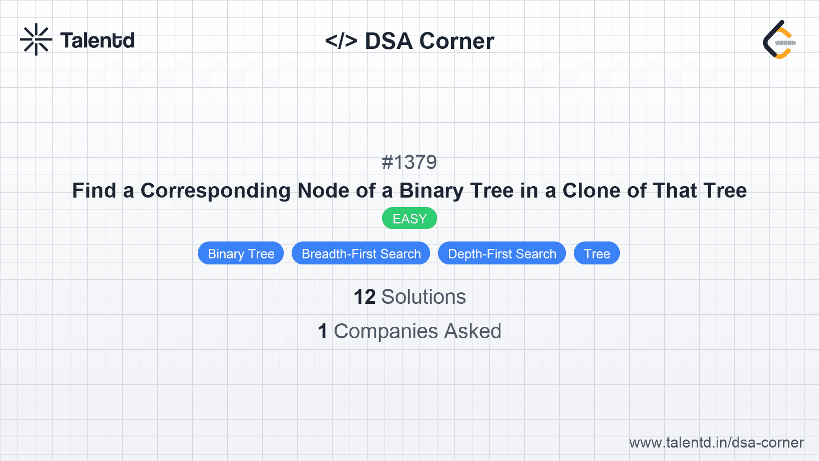 Problem visualization for Find a Corresponding Node of a Binary Tree in a Clone of That Tree