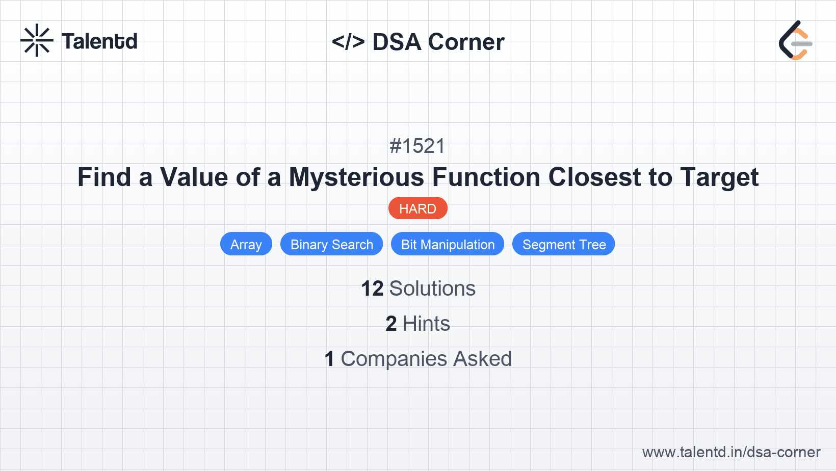 Problem visualization for Find a Value of a Mysterious Function Closest to Target