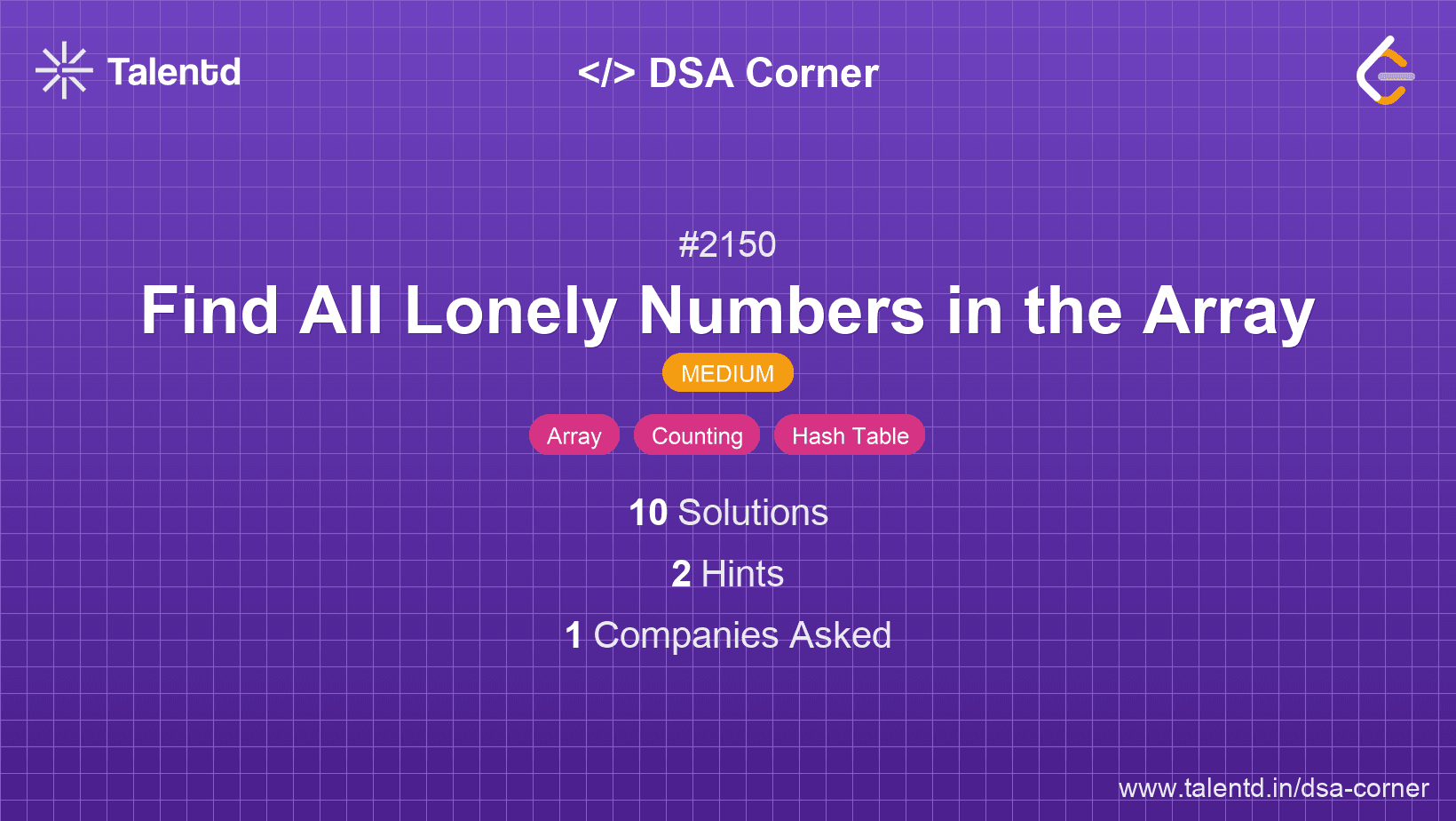 Problem visualization for Find All Lonely Numbers in the Array
