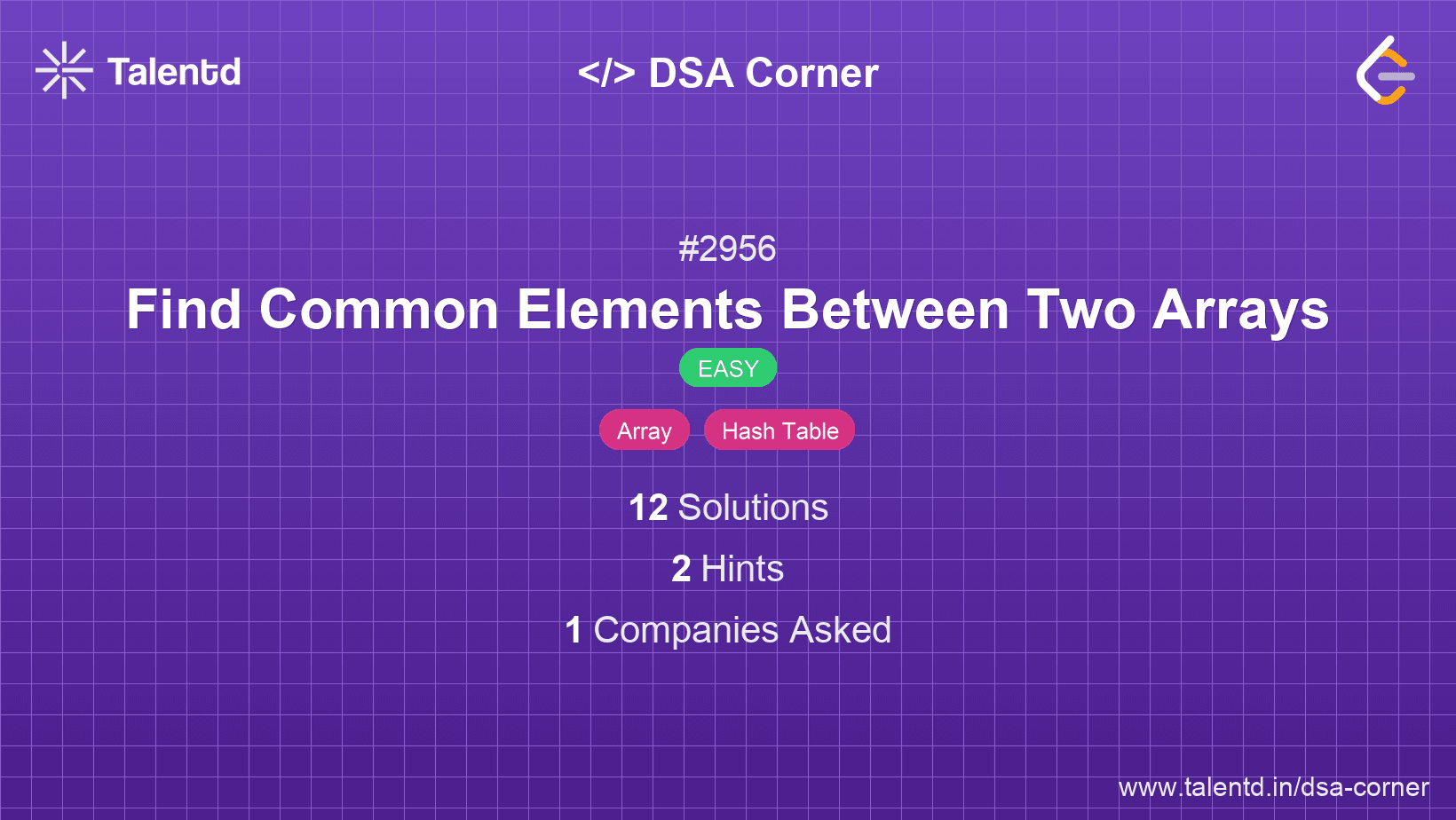 Problem visualization for Find Common Elements Between Two Arrays