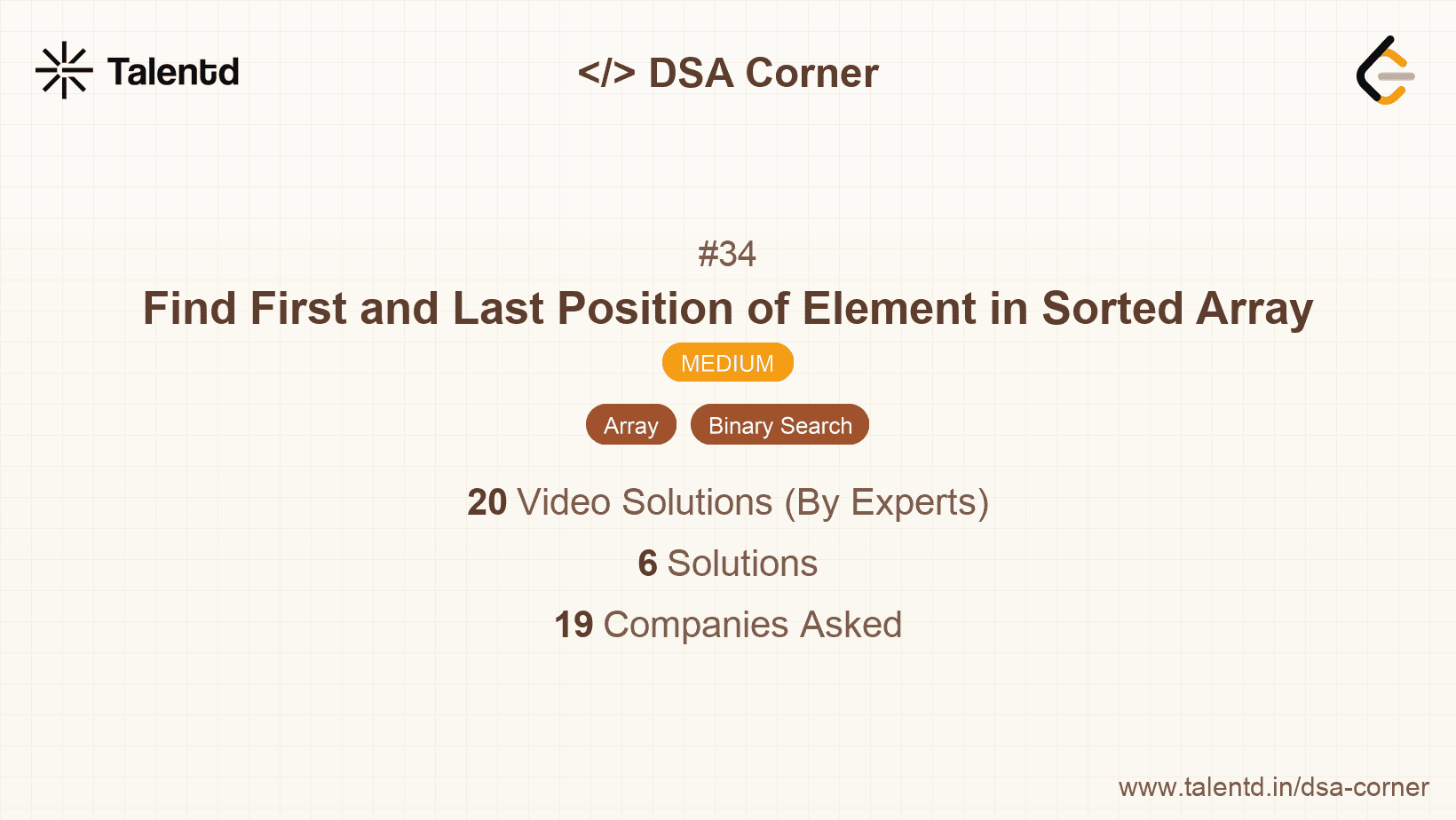 Problem visualization for Find First and Last Position of Element in Sorted Array