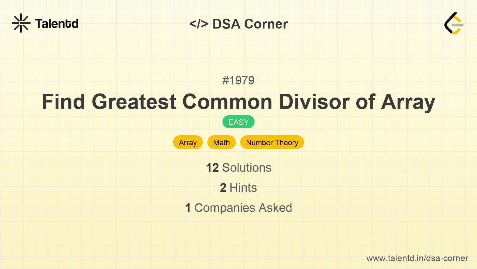 Problem visualization for Find Greatest Common Divisor of Array