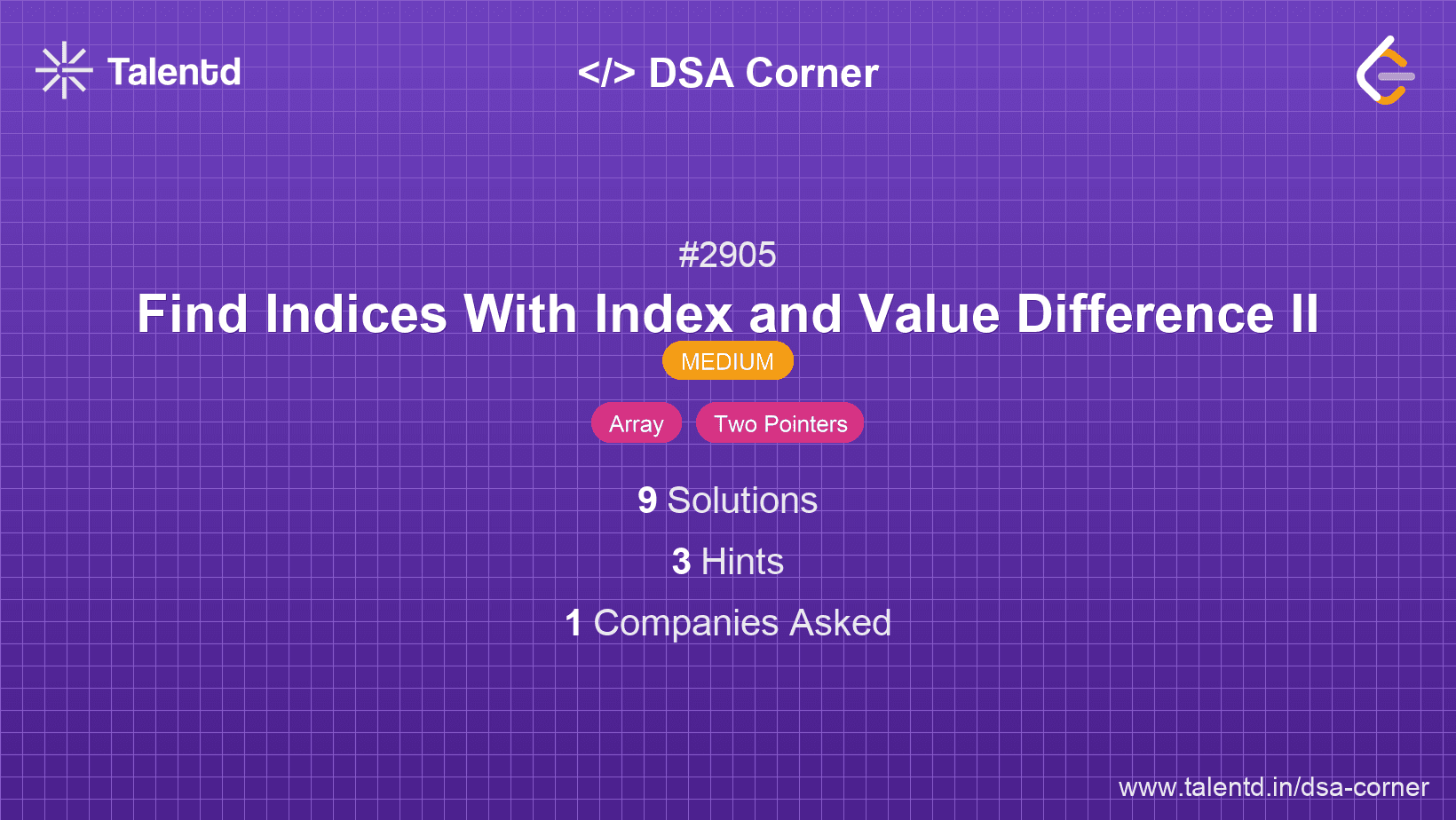 Problem visualization for Find Indices With Index and Value Difference II