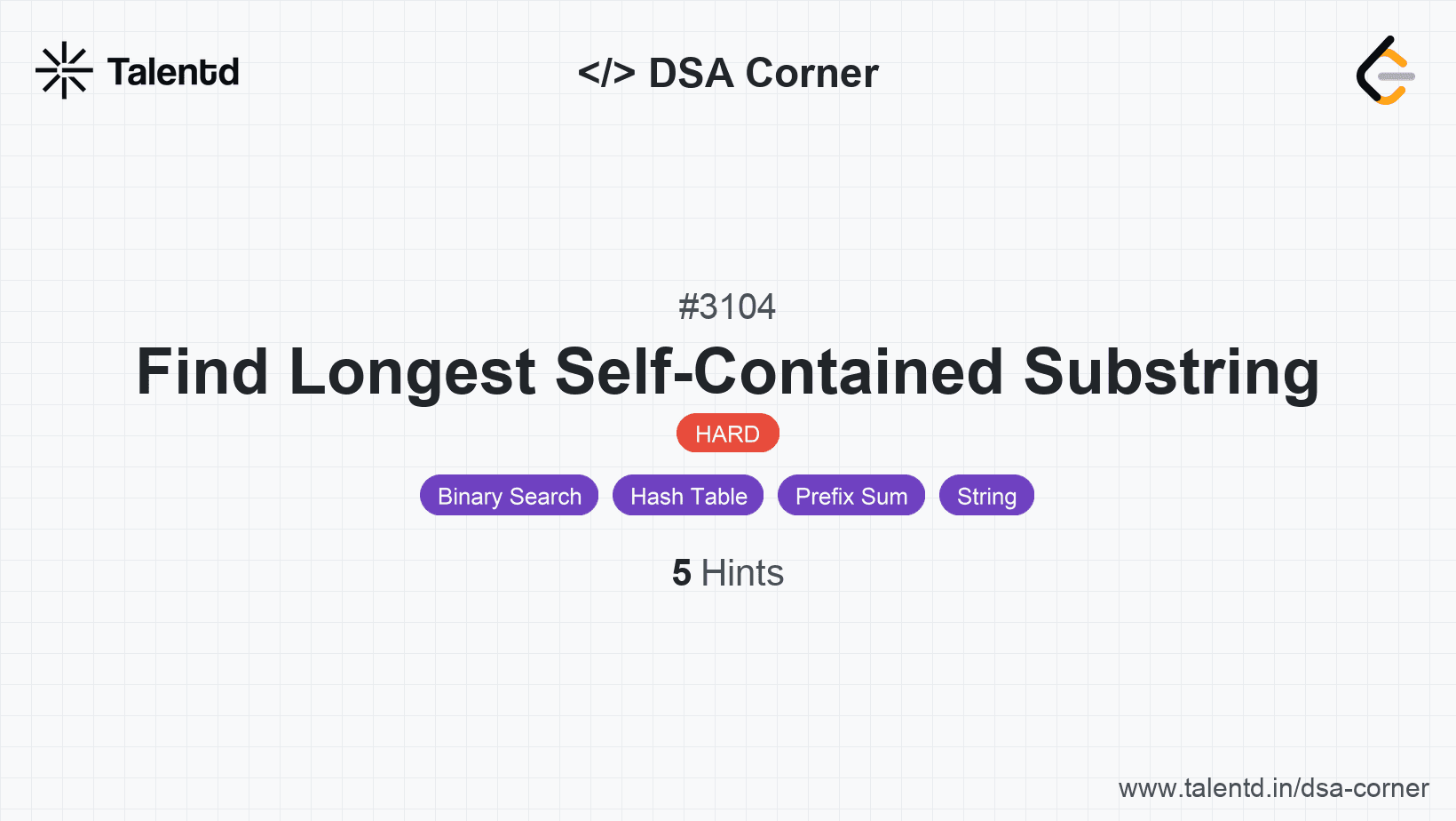 Problem visualization for Find Longest Self-Contained Substring