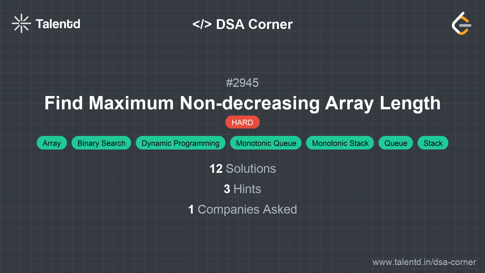 Problem visualization for Find Maximum Non-decreasing Array Length