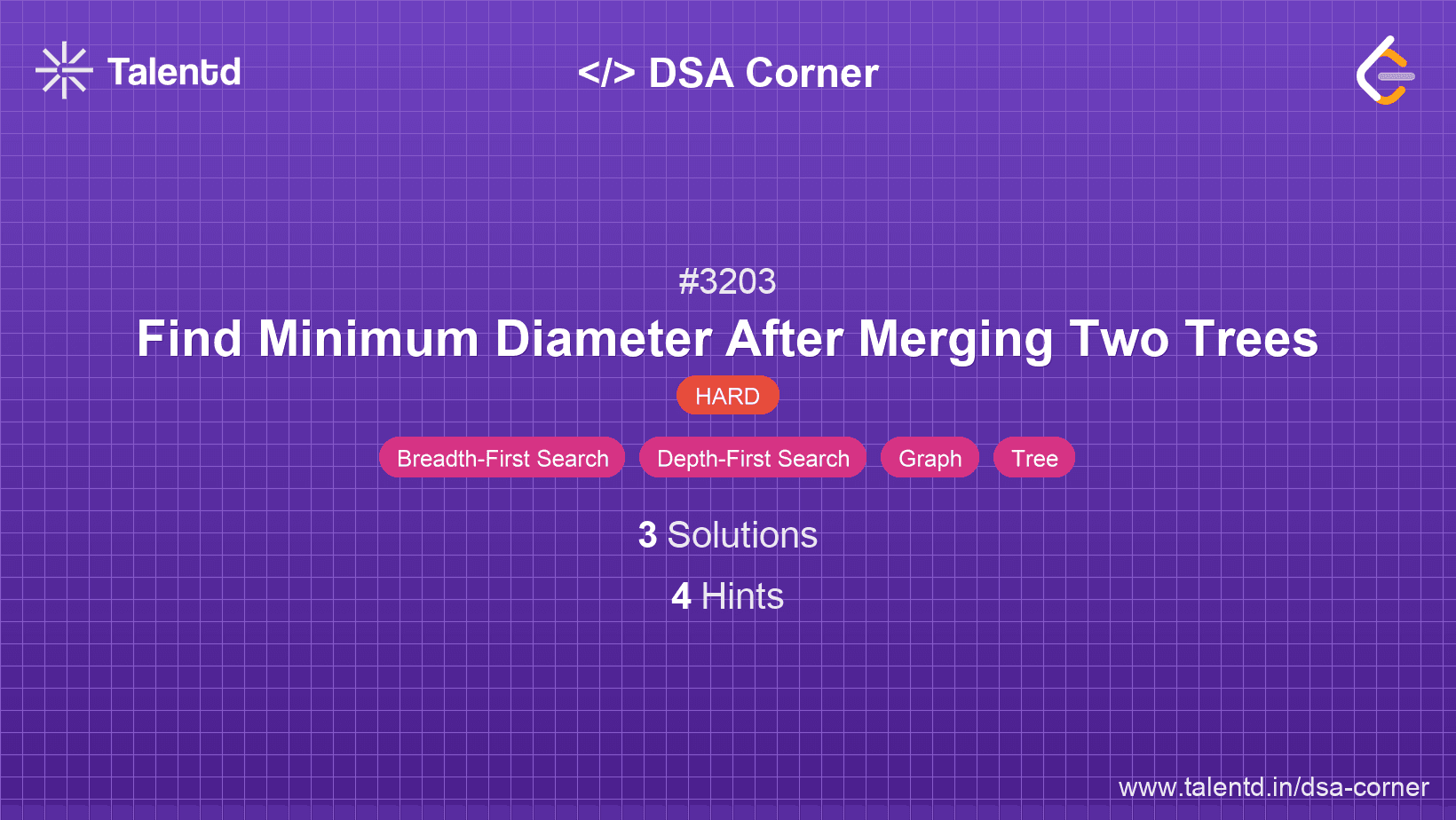 Problem visualization for Find Minimum Diameter After Merging Two Trees