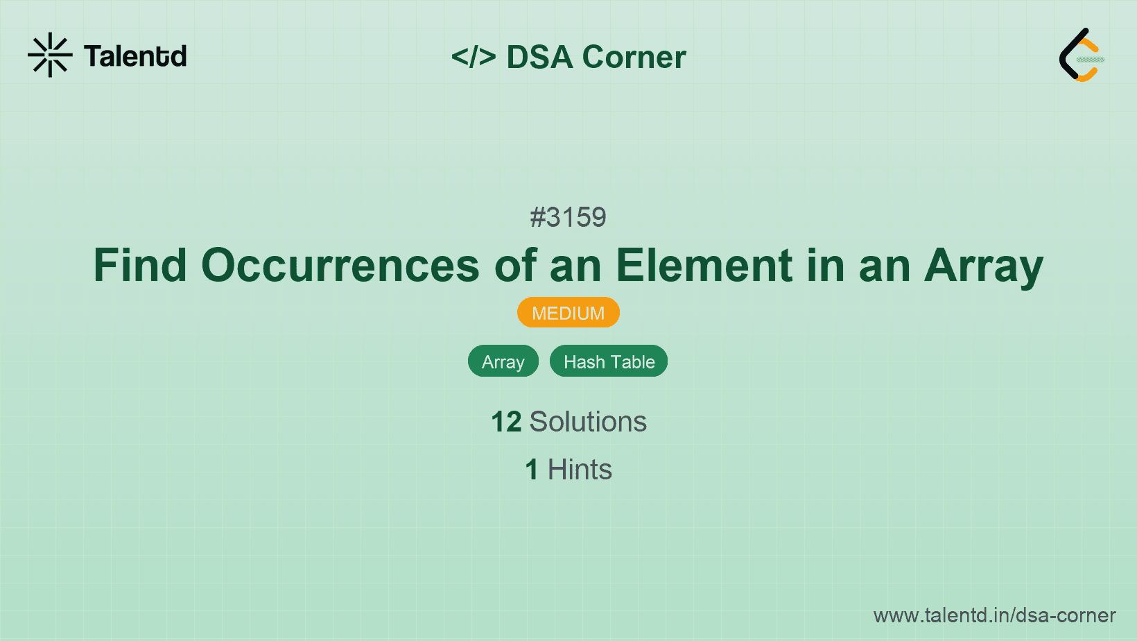 Problem visualization for Find Occurrences of an Element in an Array