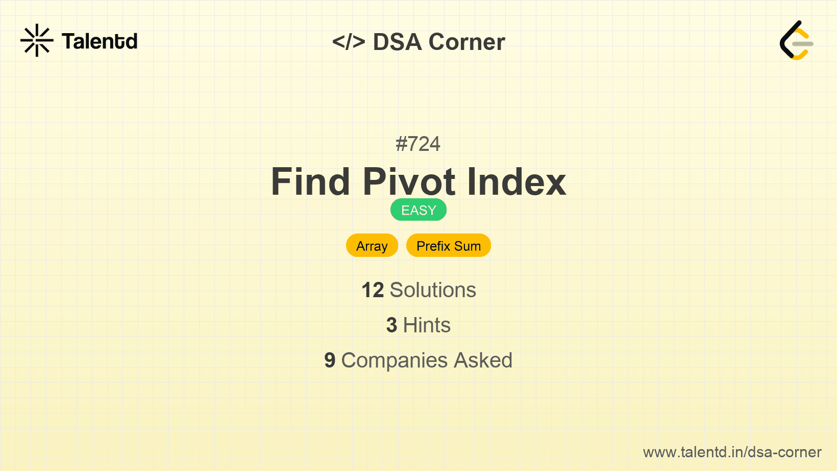 Problem visualization for Find Pivot Index