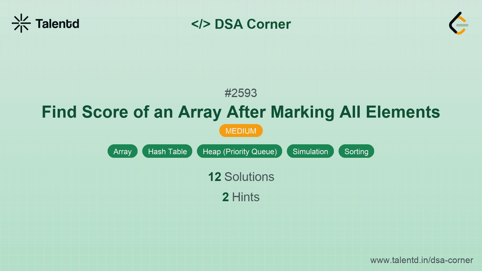 Problem visualization for Find Score of an Array After Marking All Elements