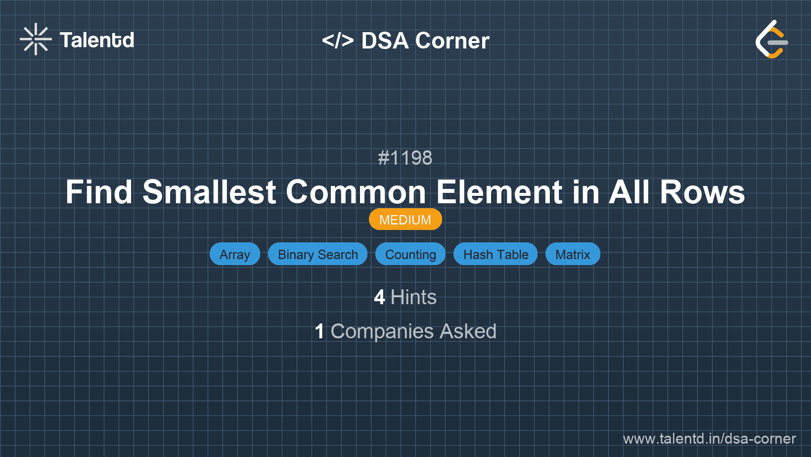 Problem visualization for Find Smallest Common Element in All Rows