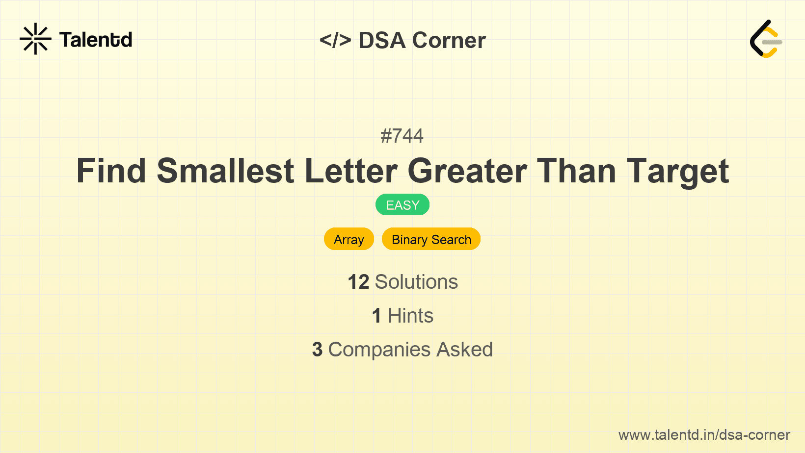 Problem visualization for Find Smallest Letter Greater Than Target