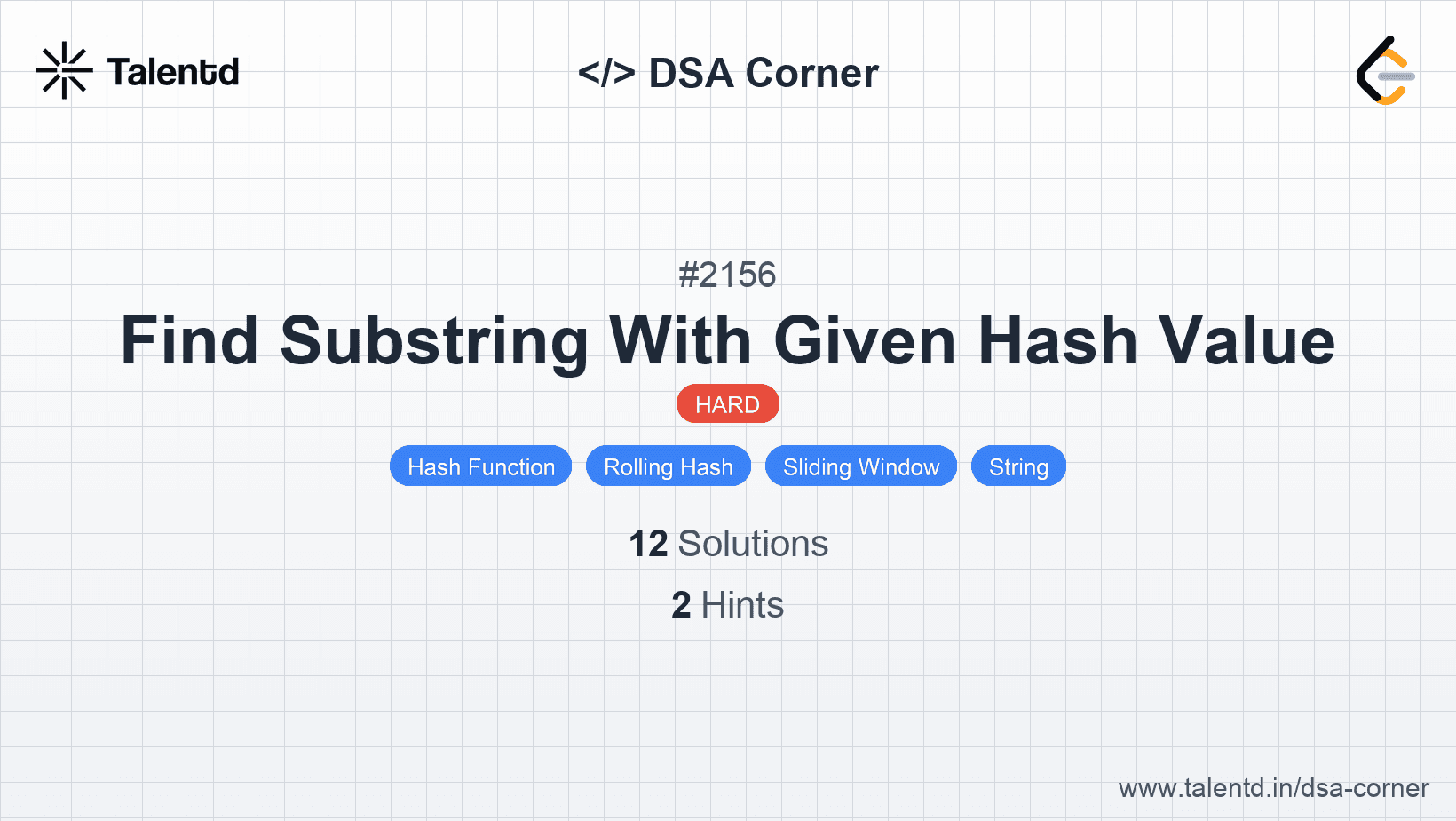 Problem visualization for Find Substring With Given Hash Value