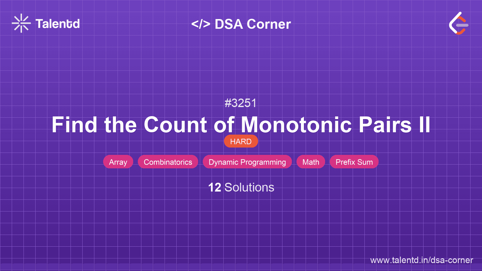 Problem visualization for Find the Count of Monotonic Pairs II