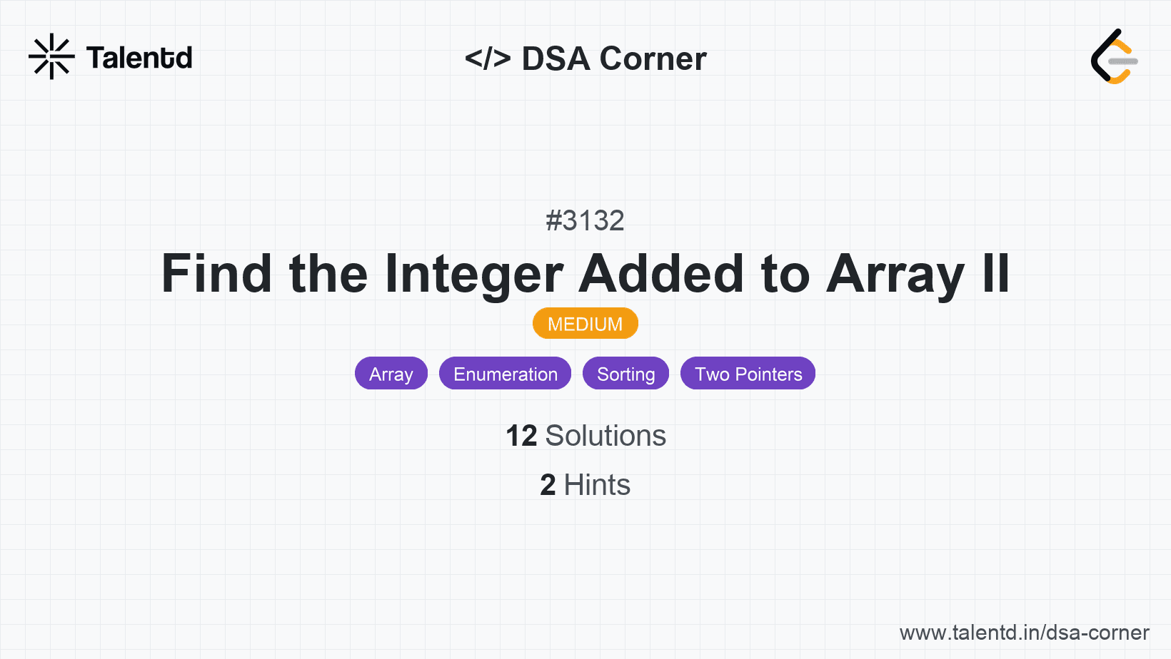 Problem visualization for Find the Integer Added to Array II