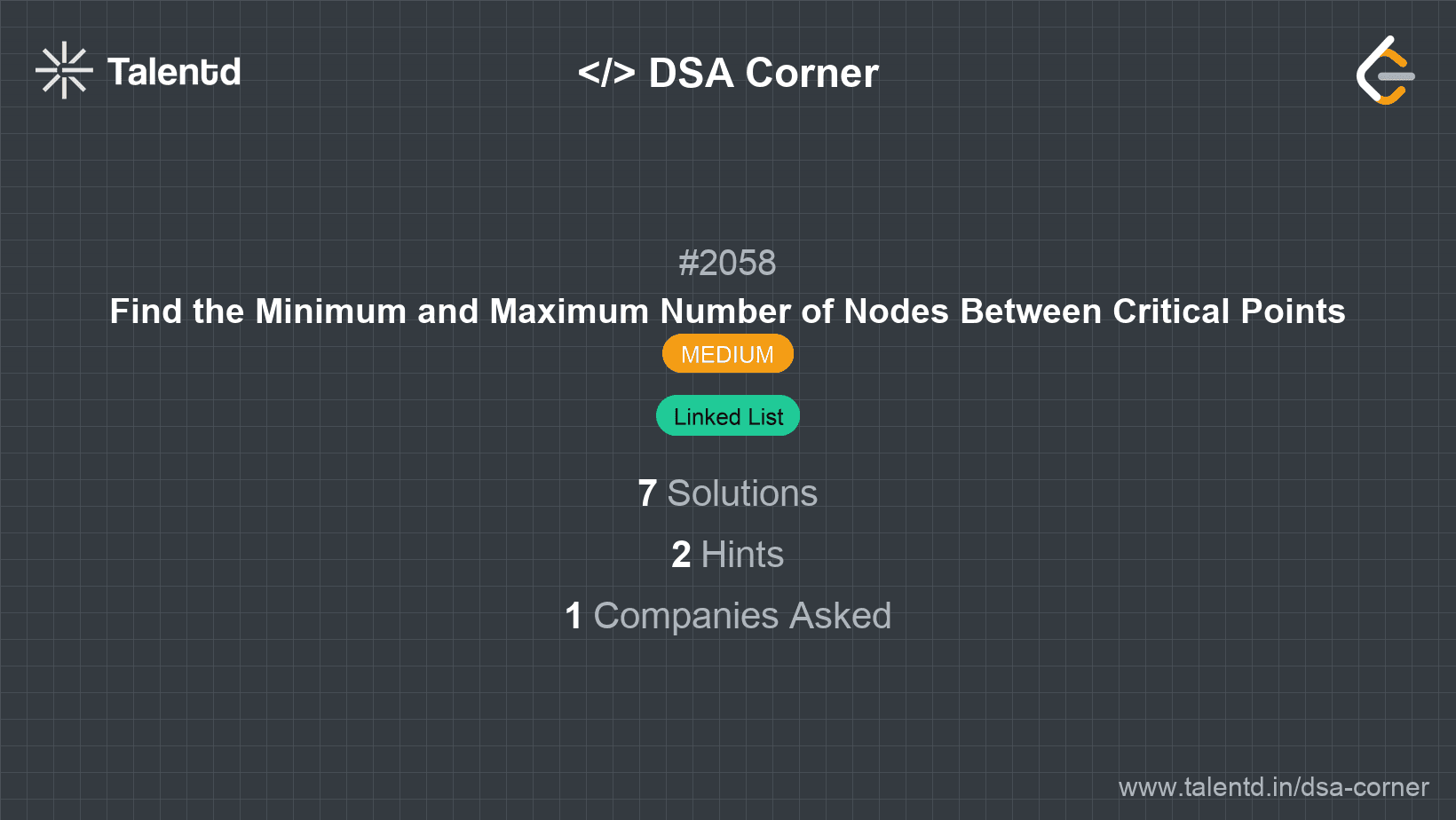 Problem visualization for Find the Minimum and Maximum Number of Nodes Between Critical Points