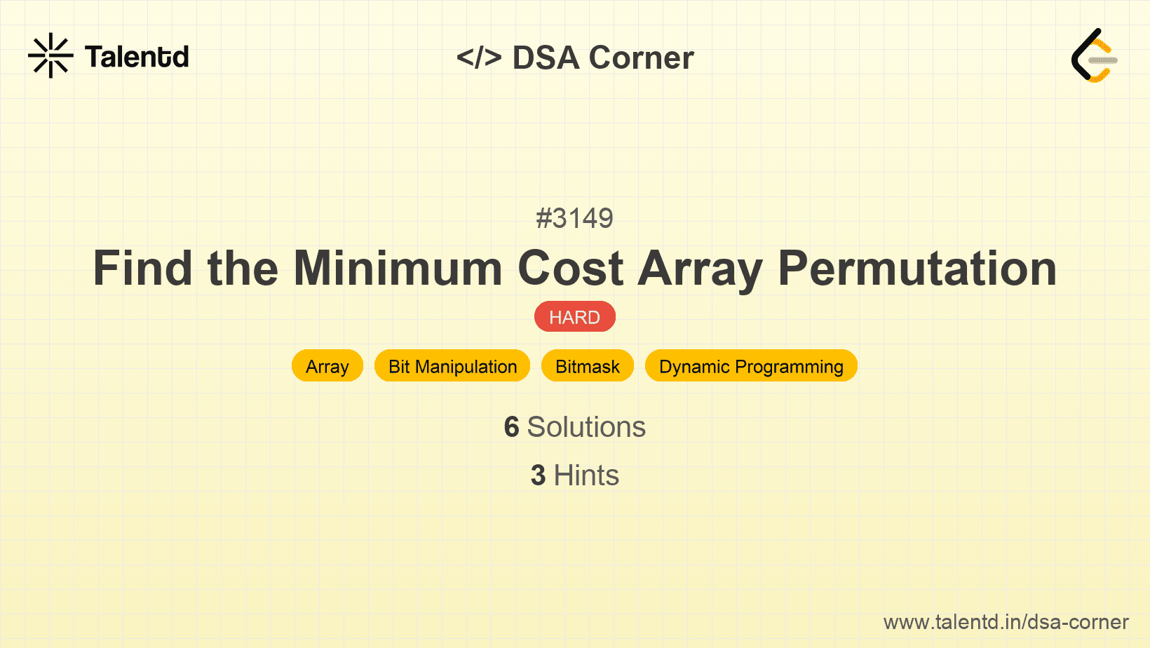 Problem visualization for Find the Minimum Cost Array Permutation