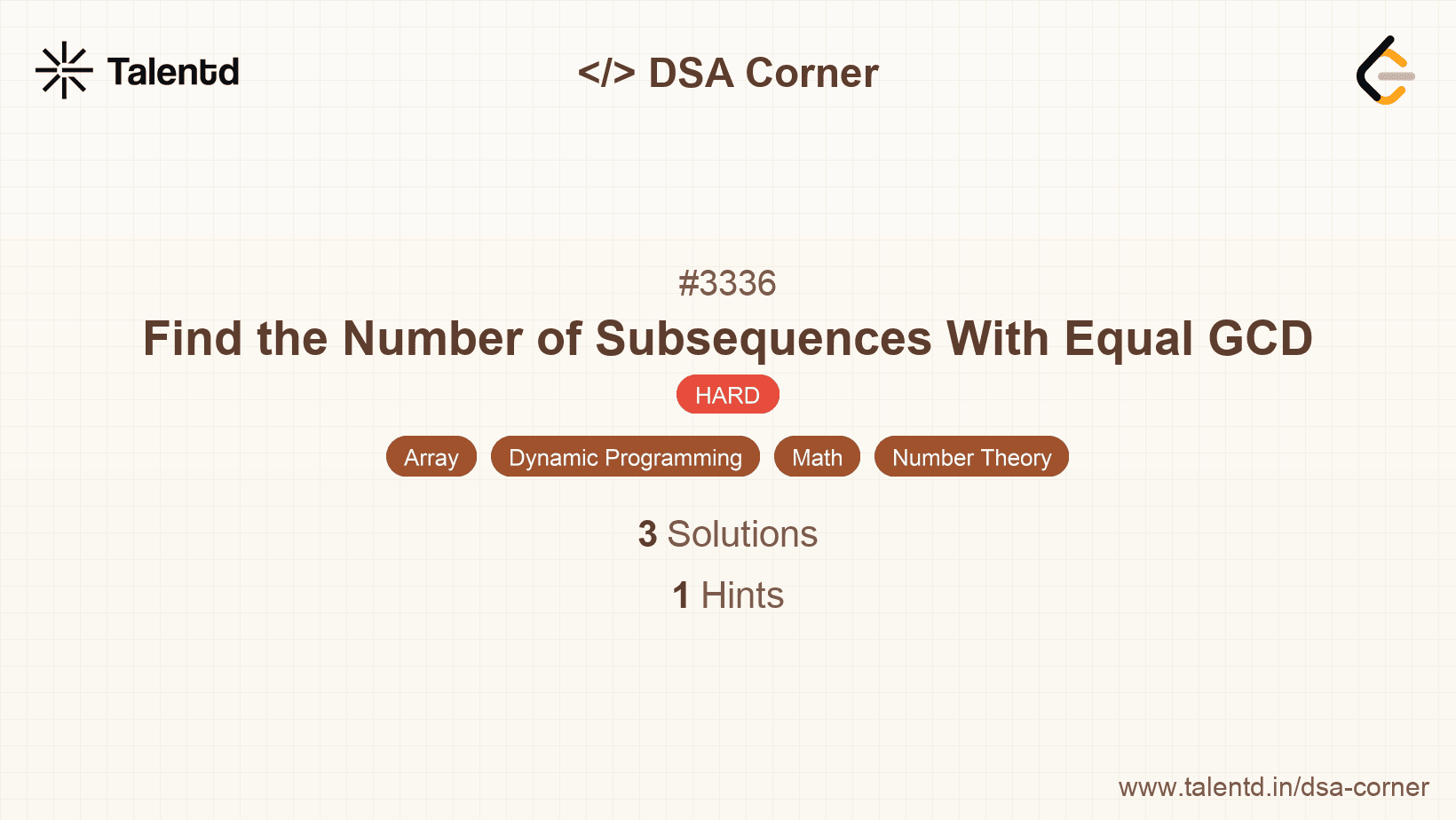 Problem visualization for Find the Number of Subsequences With Equal GCD