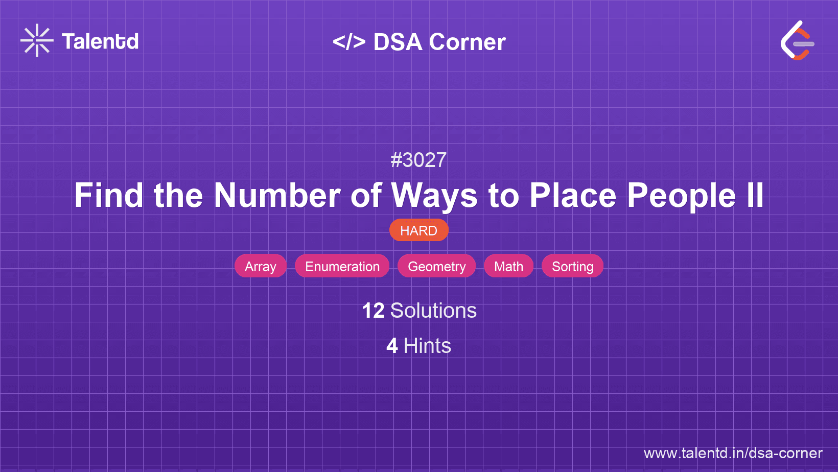 Problem visualization for Find the Number of Ways to Place People II
