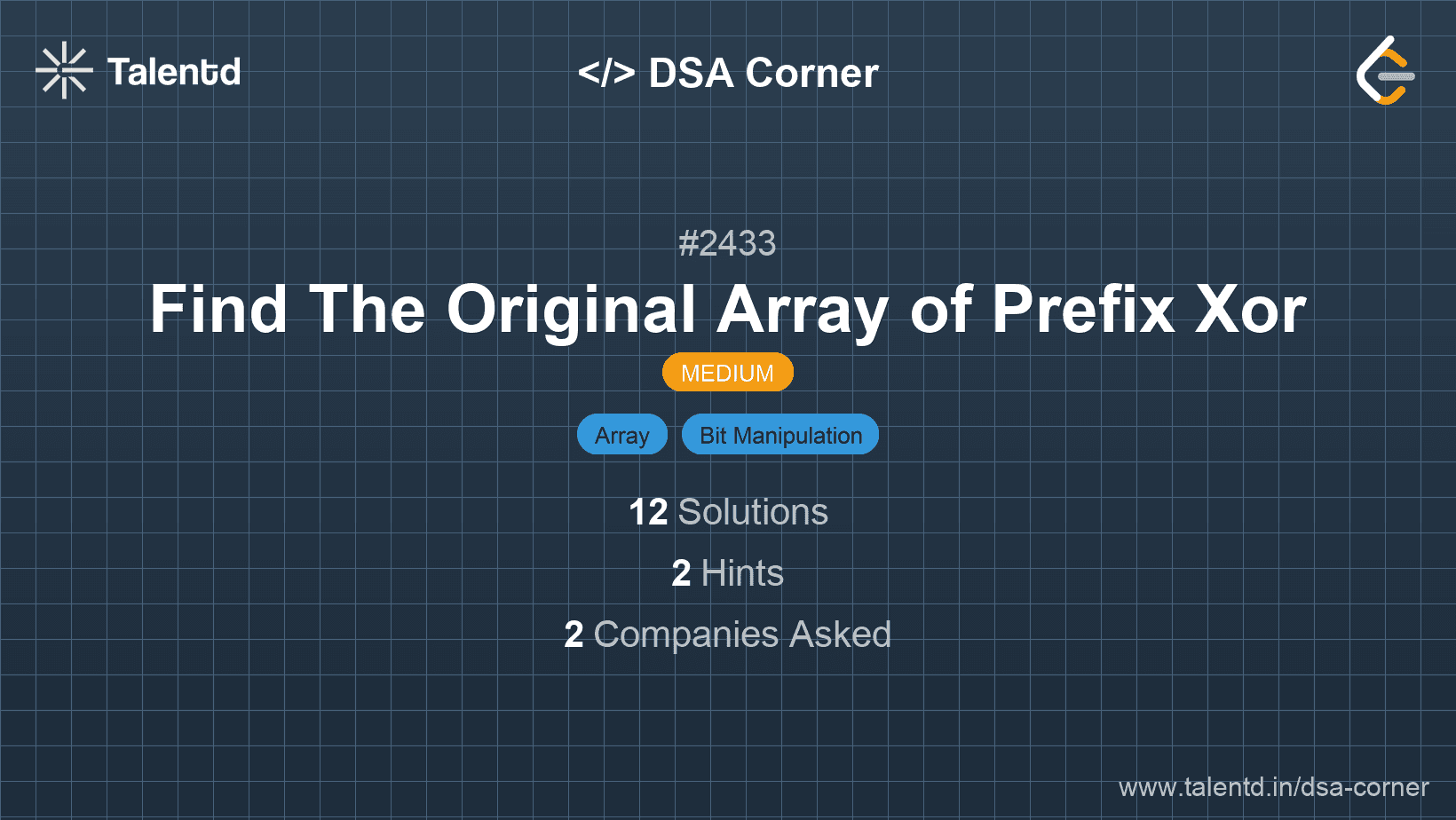 Problem visualization for Find The Original Array of Prefix Xor
