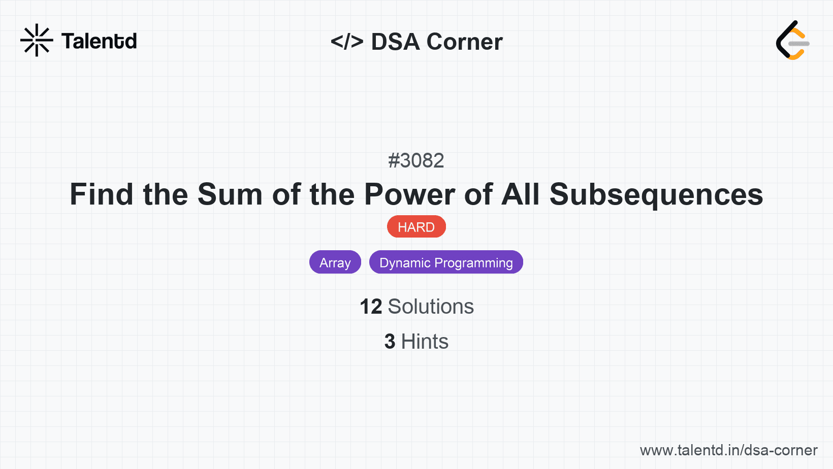 Problem visualization for Find the Sum of the Power of All Subsequences