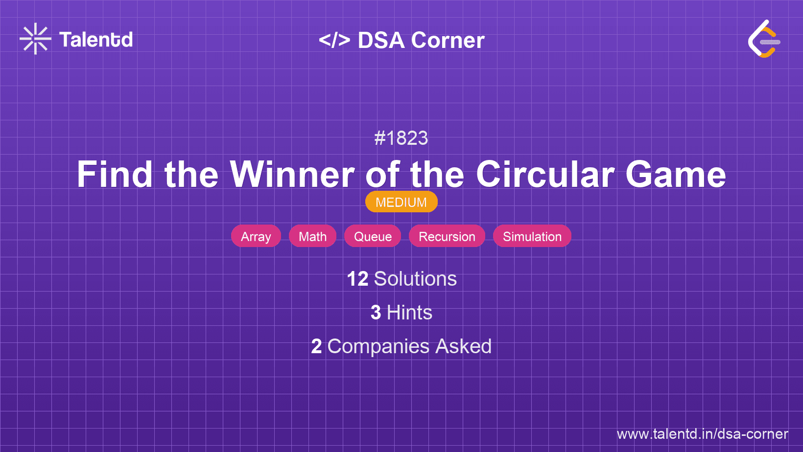 Problem visualization for Find the Winner of the Circular Game