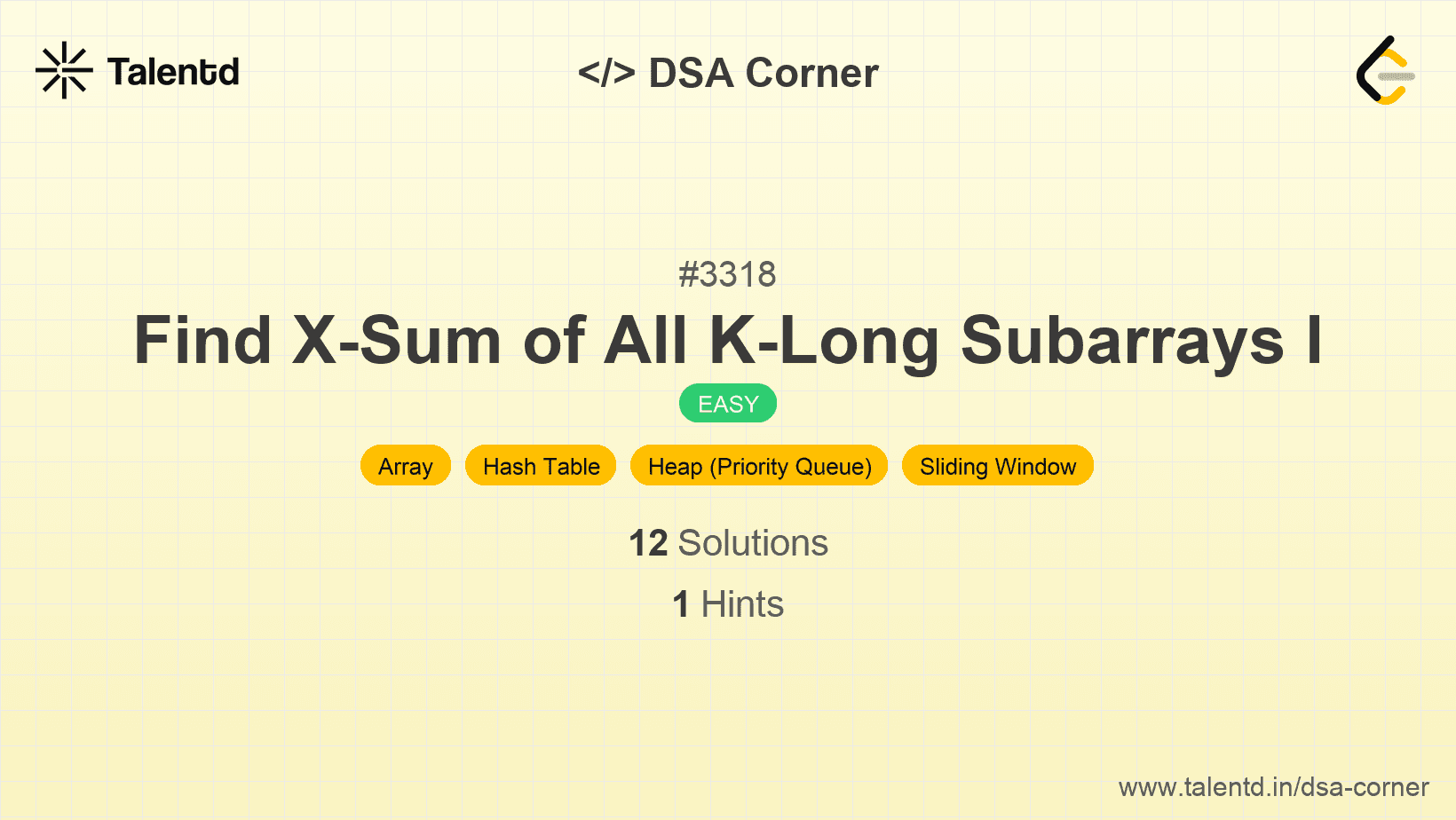 Problem visualization for Find X-Sum of All K-Long Subarrays I