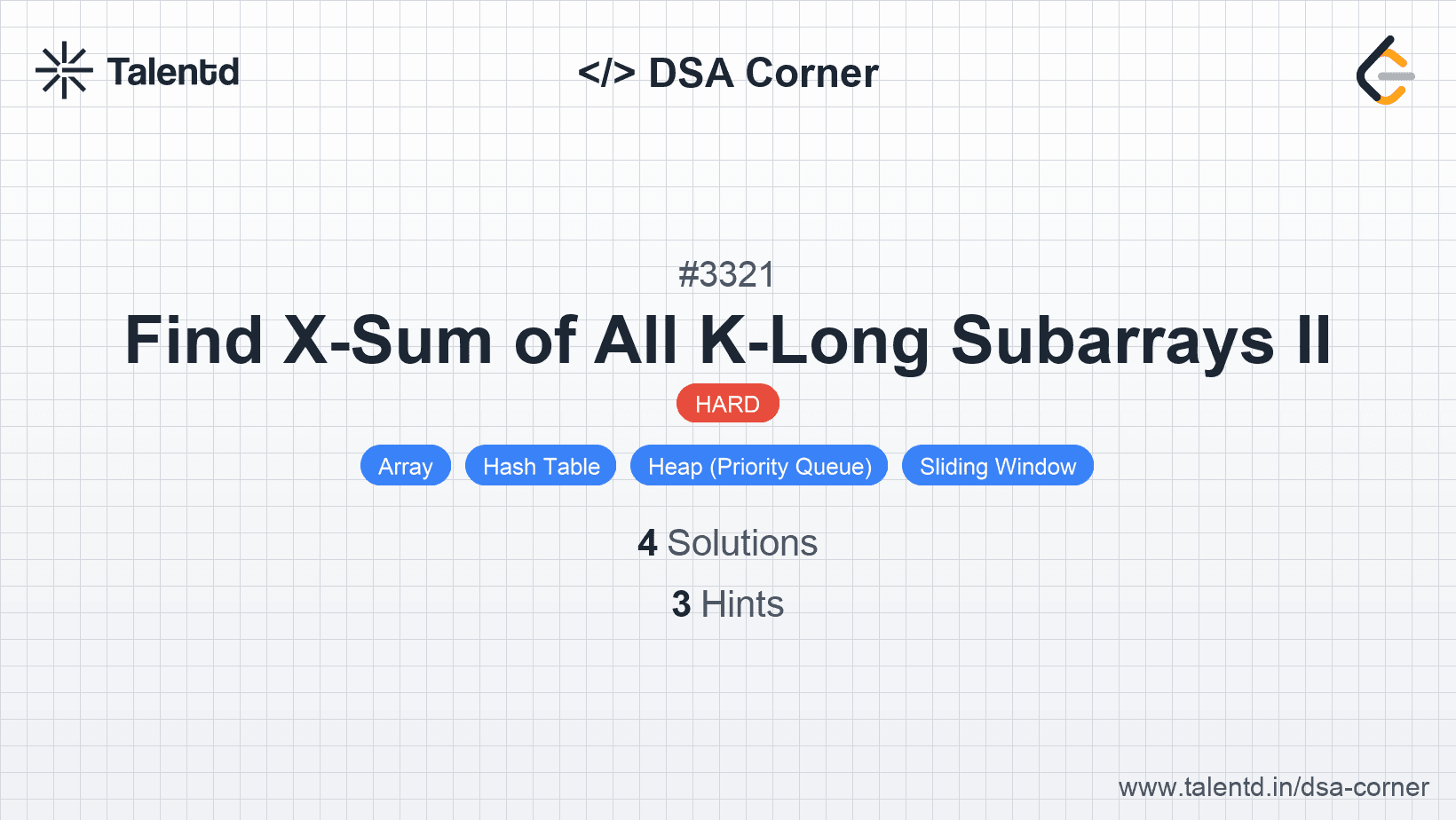 Problem visualization for Find X-Sum of All K-Long Subarrays II
