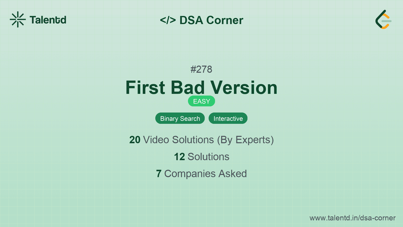 Problem visualization for First Bad Version