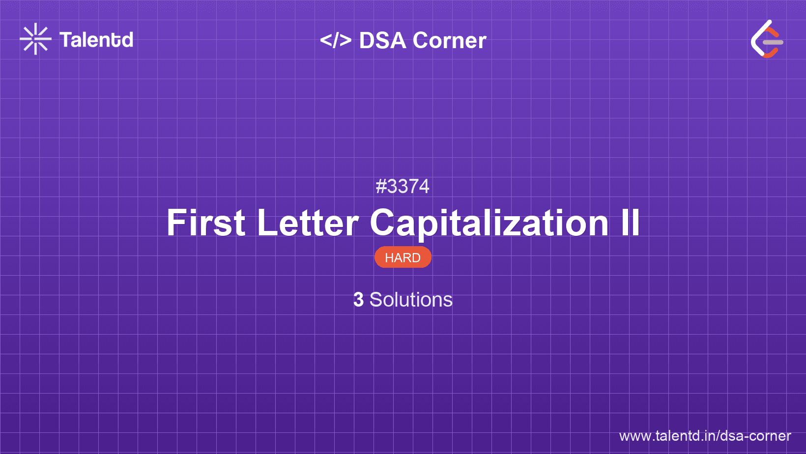 Problem visualization for First Letter Capitalization II