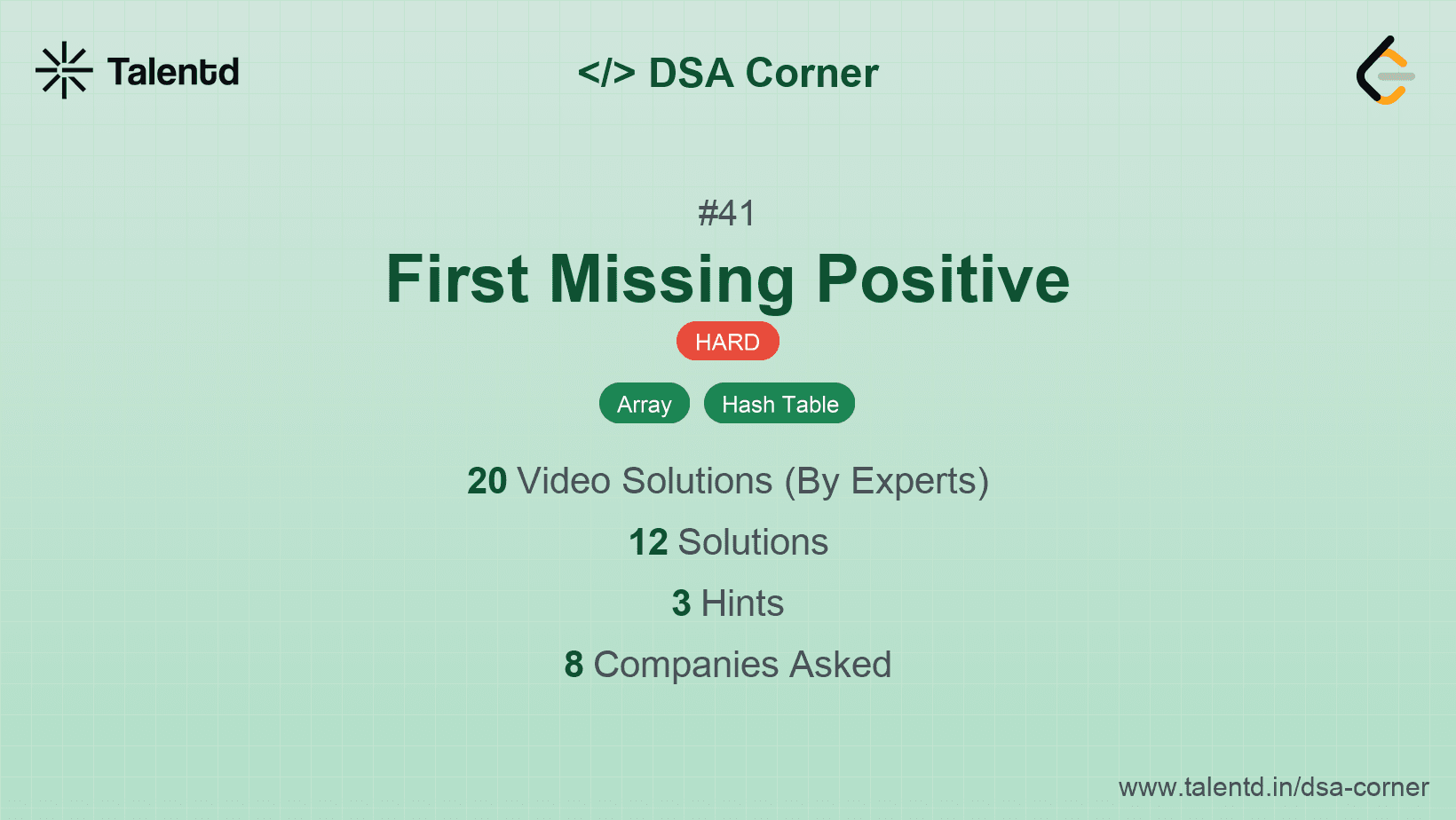 Problem visualization for First Missing Positive