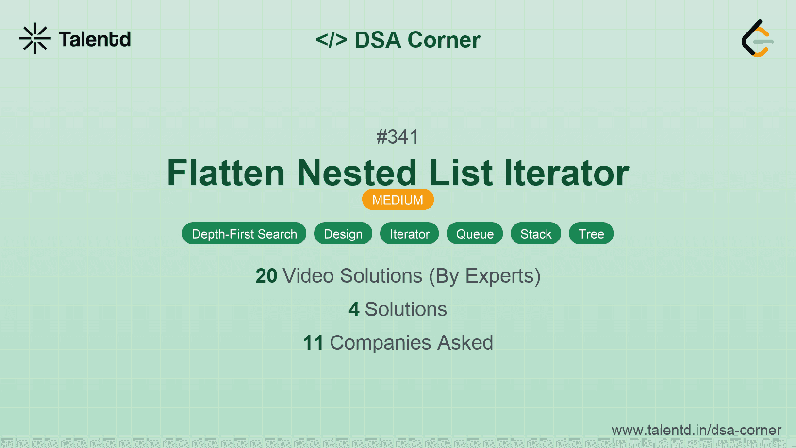 Problem visualization for Flatten Nested List Iterator