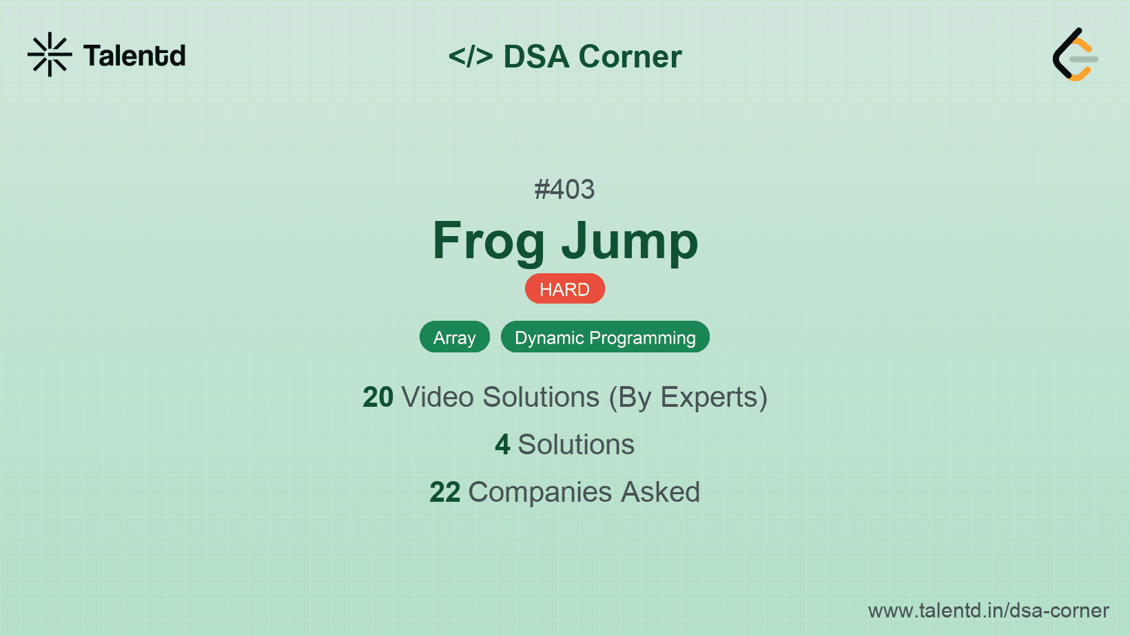 Problem visualization for Frog Jump