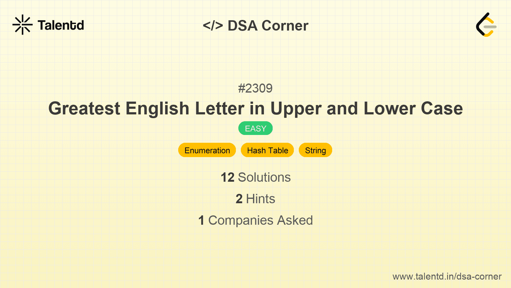 Problem visualization for Greatest English Letter in Upper and Lower Case
