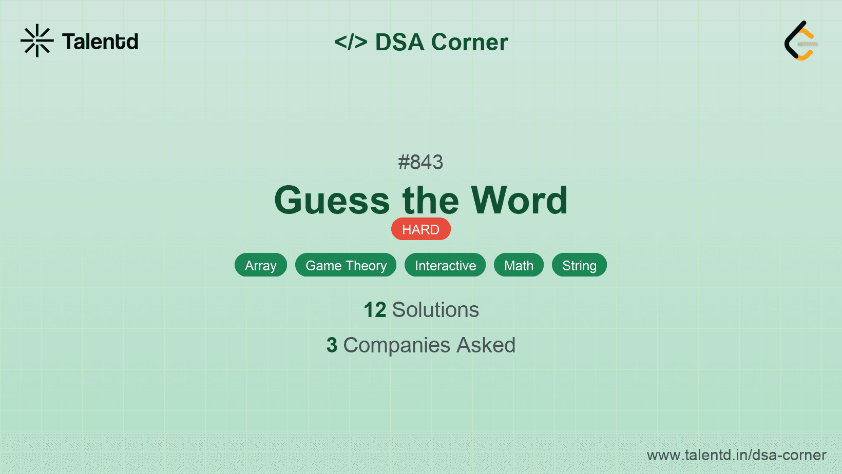 Problem visualization for Guess the Word