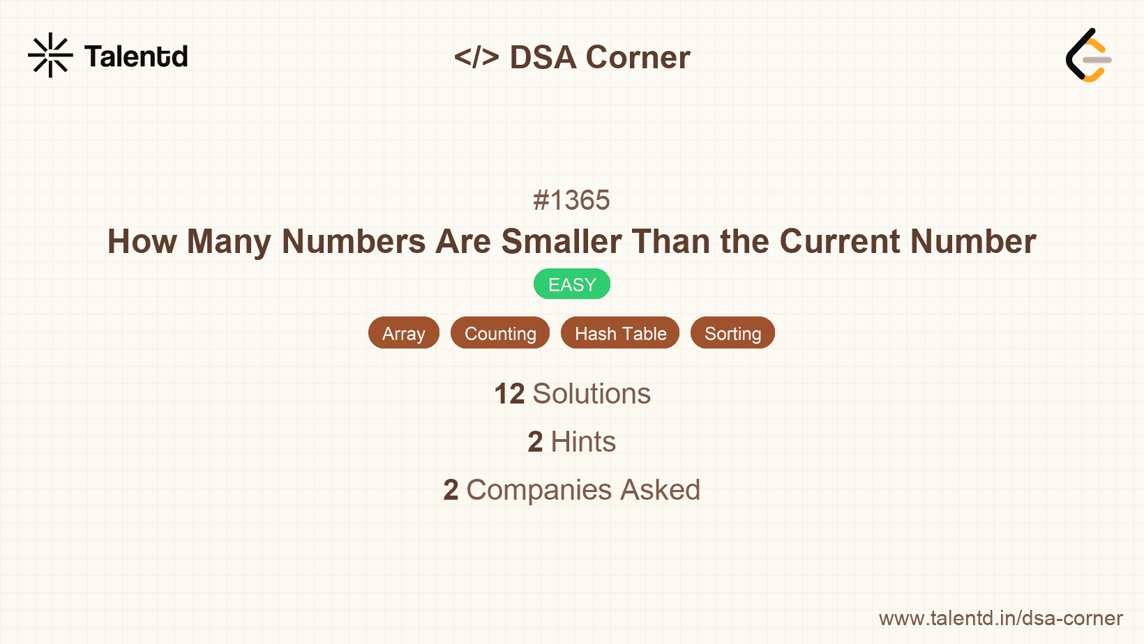 Problem visualization for How Many Numbers Are Smaller Than the Current Number