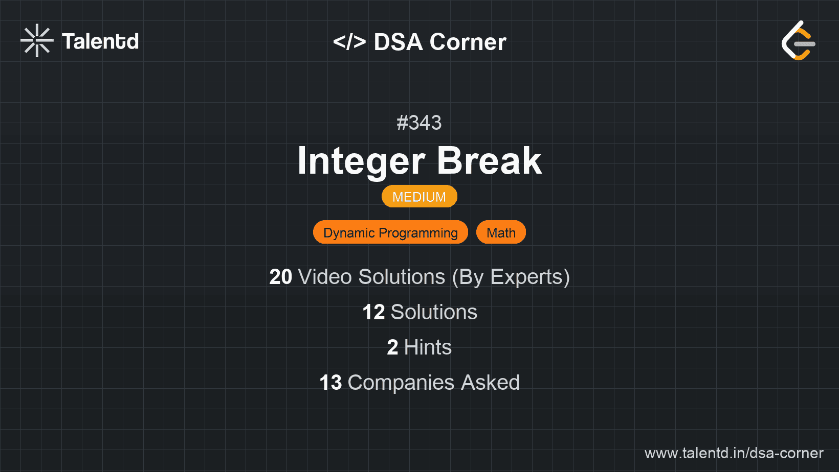 Problem visualization for Integer Break
