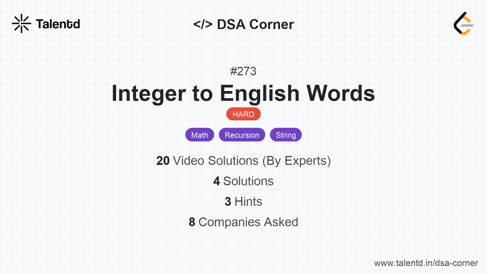 Problem visualization for Integer to English Words