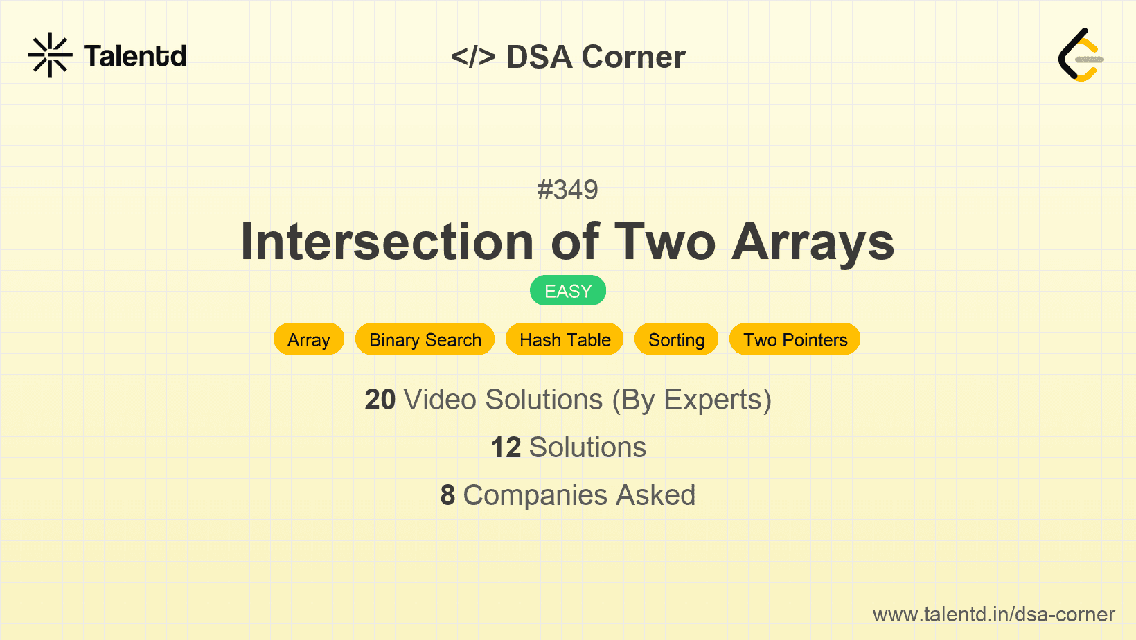 Problem visualization for Intersection of Two Arrays