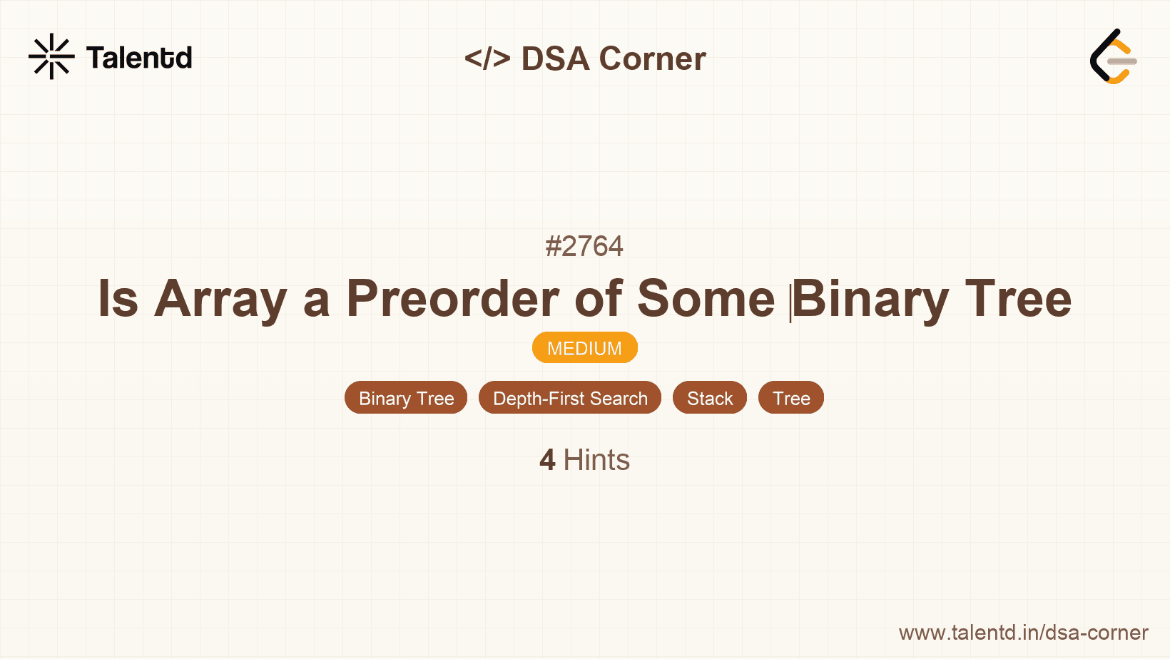 Problem visualization for Is Array a Preorder of Some Binary Tree