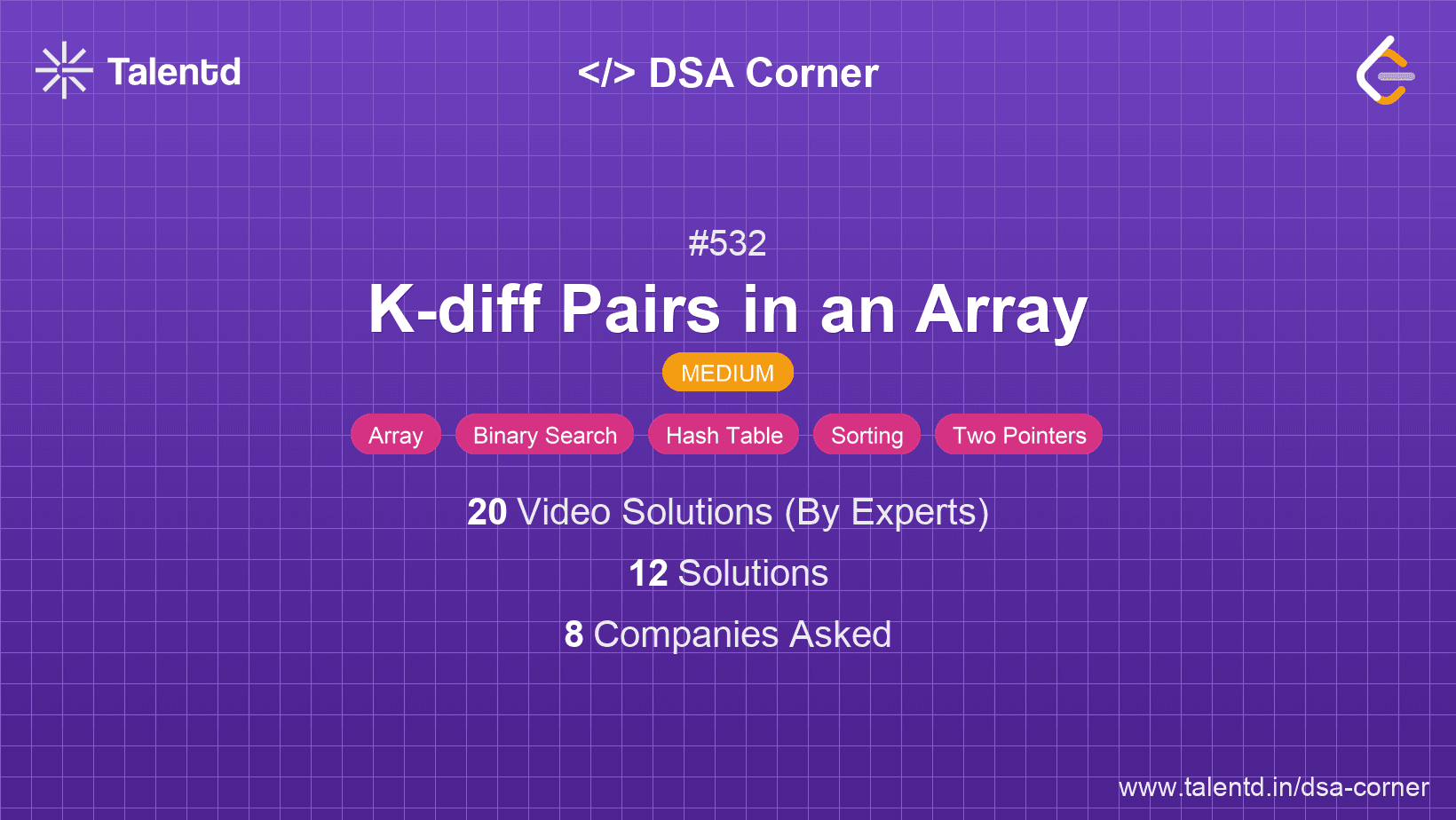 Problem visualization for K-diff Pairs in an Array