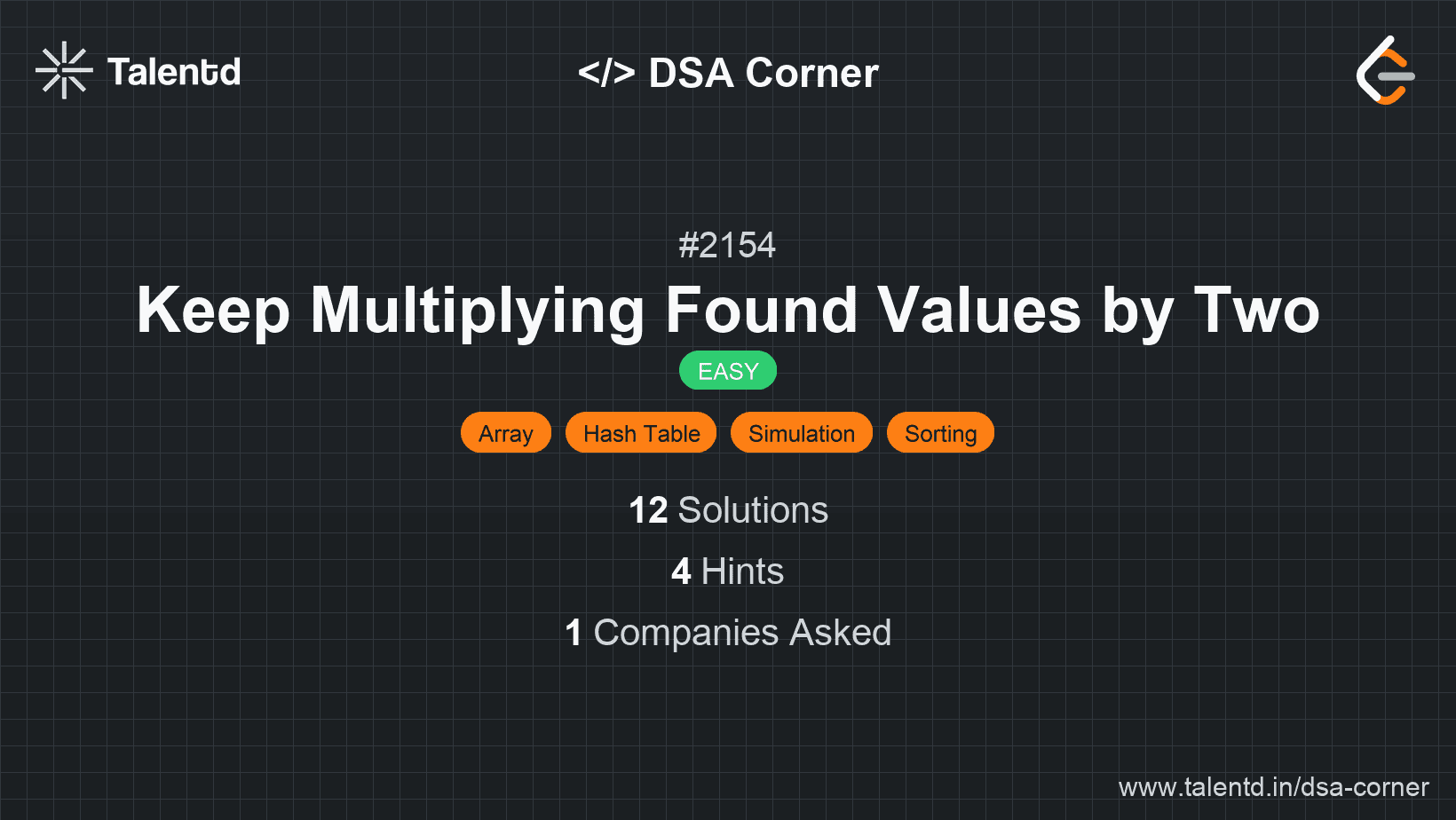 Problem visualization for Keep Multiplying Found Values by Two