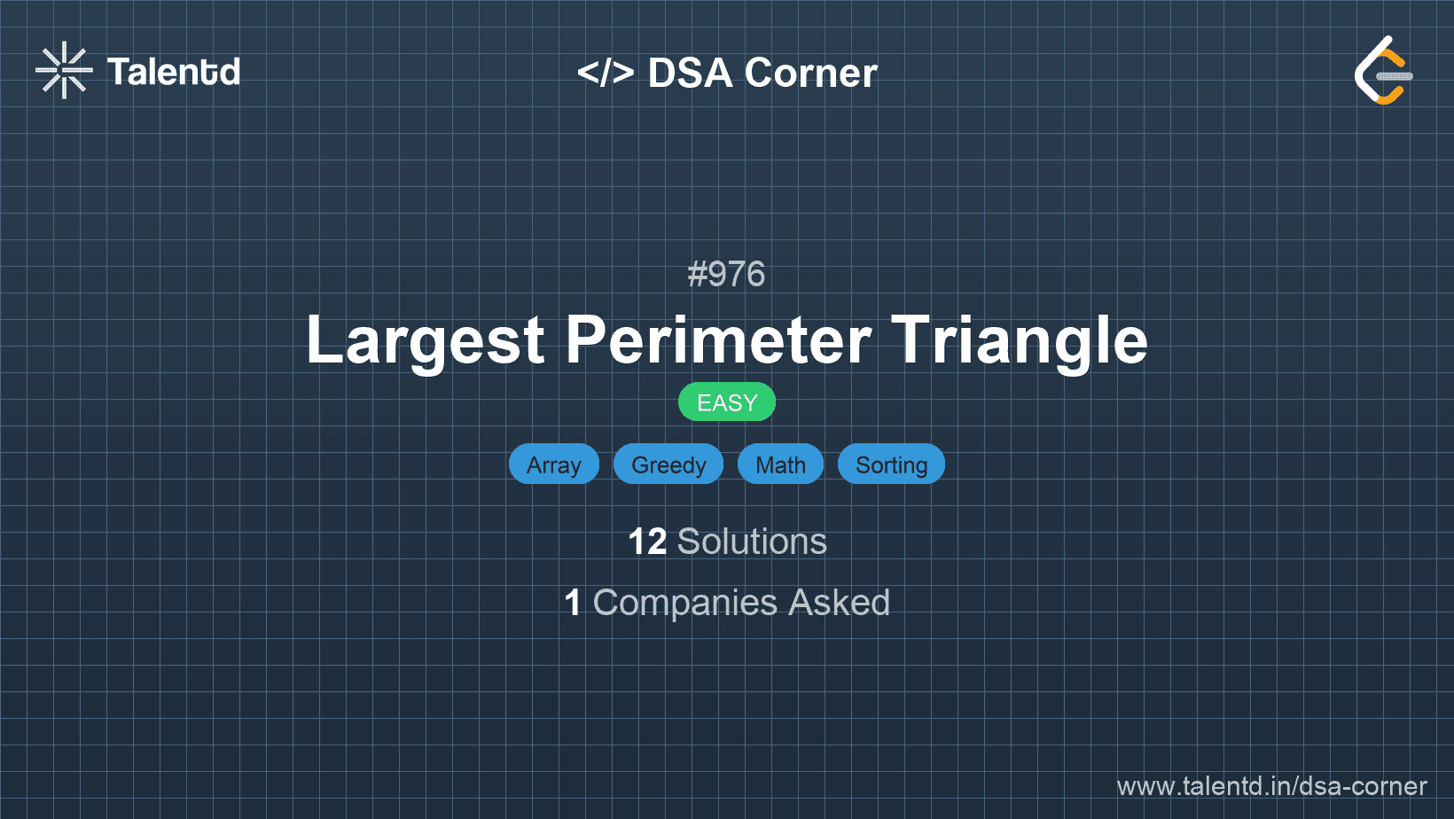 Problem visualization for Largest Perimeter Triangle
