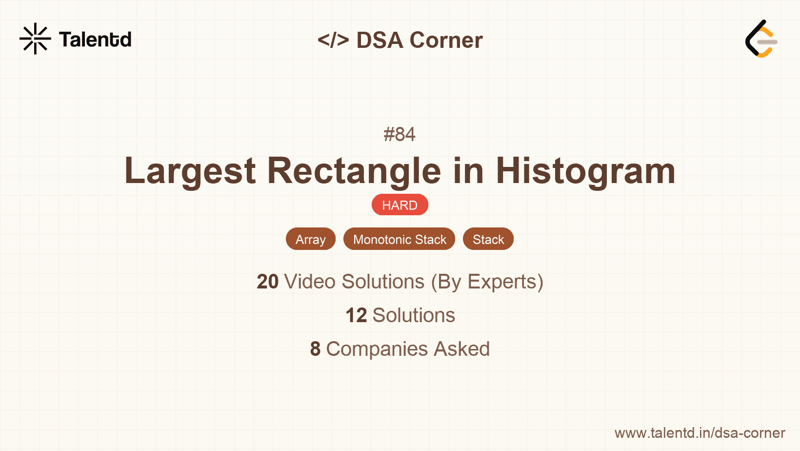 Problem visualization for Largest Rectangle in Histogram
